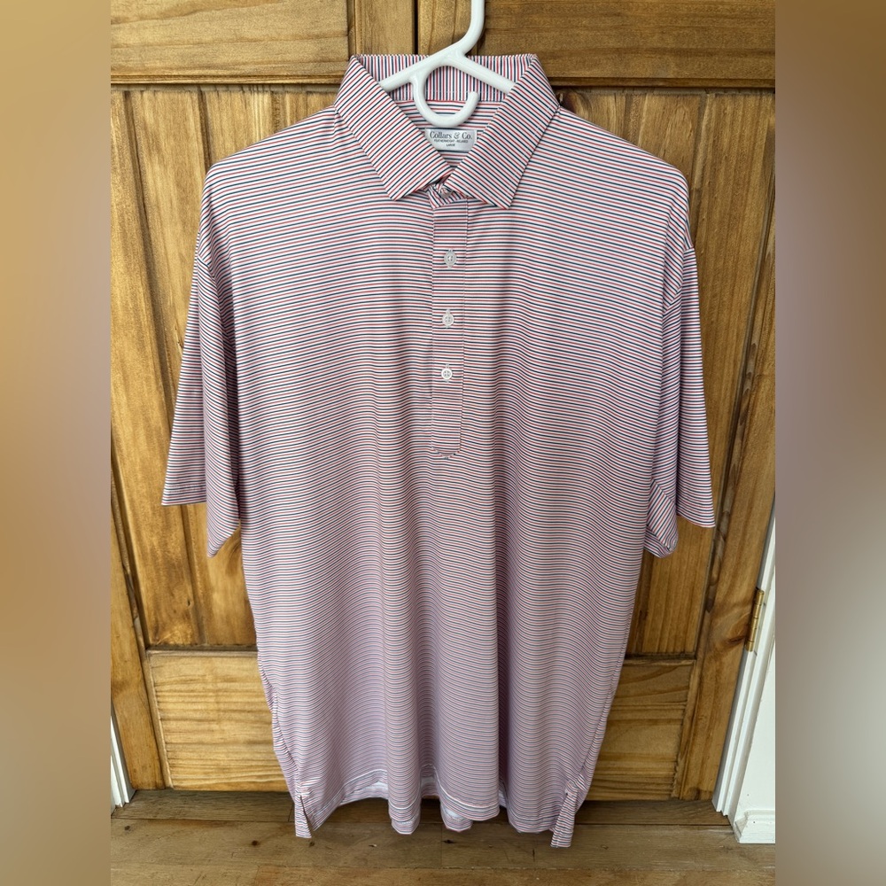 Collars & Co. | Featherweight Flex Polo | Liberty White | Large | Relaxed | NWT